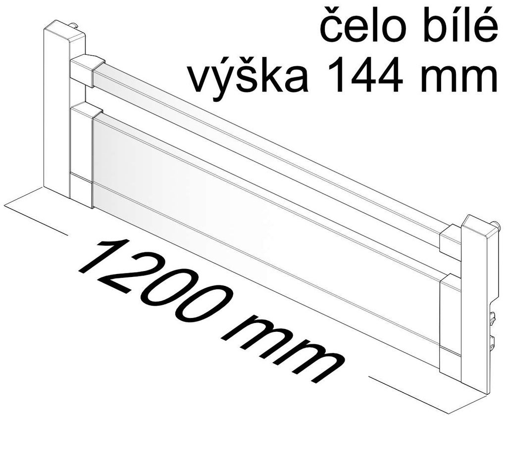 Atira čelo vnitřní zásuvky typ 100 v144mm š1200mm bílé  - 9194787.jpg