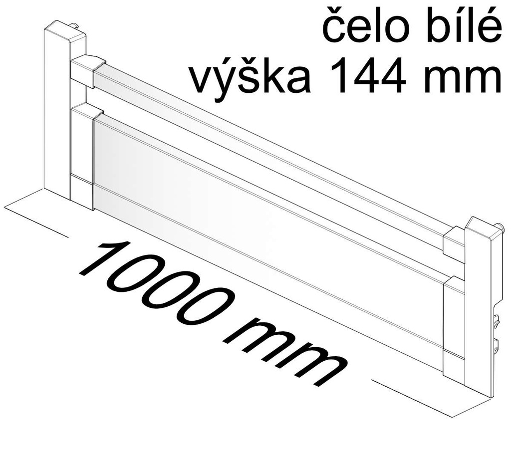 Atira čelo vnitřní zásuvky typ 100 v144mm š1000mm bílé  - 9194786.jpg