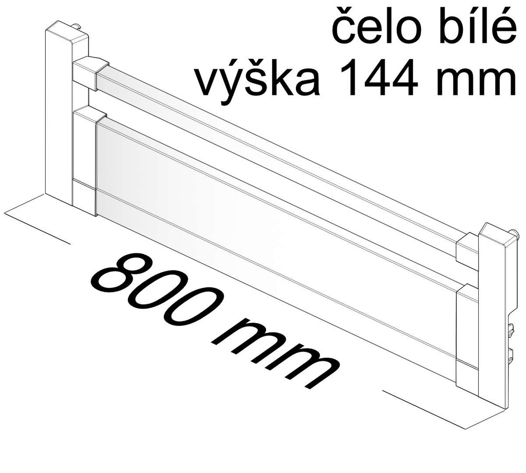 Atira čelo vnitřní zásuvky typ 100 v144mm š800mm bílé  - 9194784.jpg