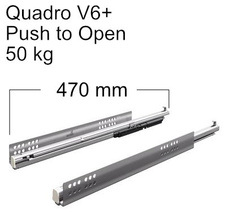 Plnovýsuv Quadro V6+ s Push to open 50kg 470mm