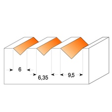 CMT Fréza na V drážku 90° D 9,5 x 12,7 x 8 mm - 06288_02.jpg