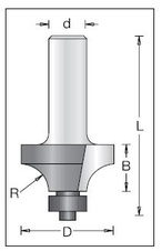 DIMAR Fréza zaoblovací D 19,1 x 9,5 x 8 mm - R 3,2 s ložiskem - 01515_01.jpg