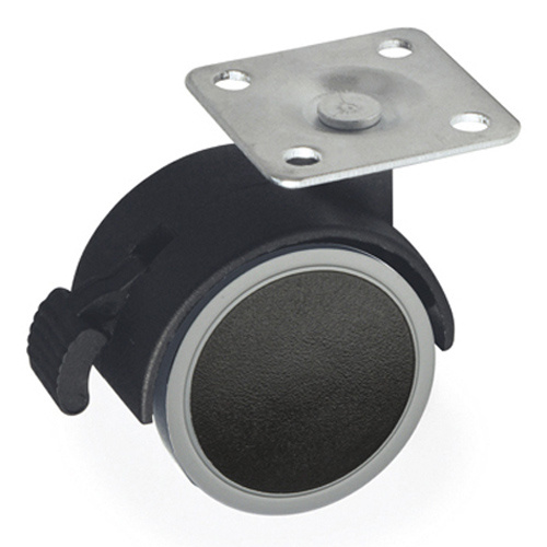 Kolečko s brzdou O 50mm černé/pryž s plotničkou - 710553.jpg