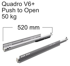 Plnovýsuv Quadro V6+ s Push to open 50kg 520mm