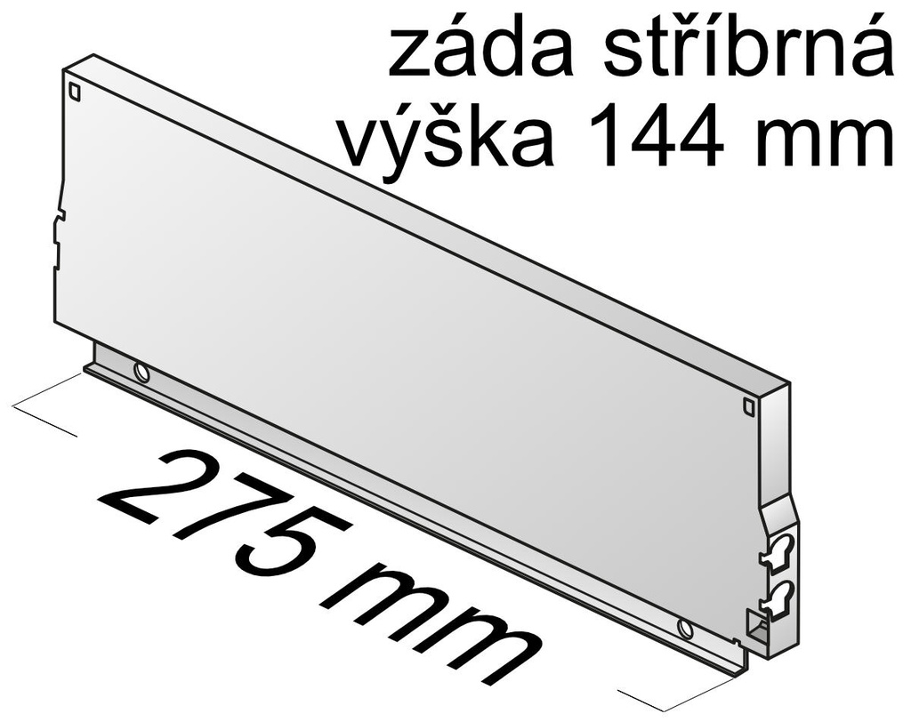Ocelová záda Atira/ InnoTech V144 mm šíře korpusu 275mm stříbrná - 9004059.jpg