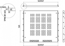 Větrací dno pro vestavné lednice plast zavřené pro rekt. nožky - černá (š - 563/567 x hl - 520 mm) - 710931_1.jpg