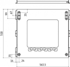 Větrací dno pro vestavné lednice plast otevřené pro rekt. nožky - černá (š - 563/567 x hl - 520 mm) - 710930_1.jpg