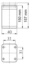 Nožka H 150 mm ALUMINIUM O 40 mm kulatá - 7410478_1.jpg