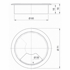 Průchodka kabelová pr.60mm hnědá - 7104295_01.jpg