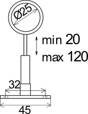 Držák šatní tyče kulaté o 25 mm - průchozí - chrom - 7104323_1.jpg