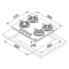 Plynová varná deska FHCR 604 4G HE BK C - 861102_01.jpg