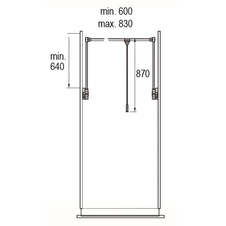 Dvoustraná sklopná šatní tyč Duo lift basic černá 600 - 830 - 9079716_01.jpg