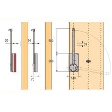 Dvoustraná sklopná šatní tyč Duo lift basic černá 600 - 830 - 9079716_02.jpg