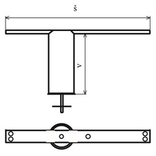Podpěra barového pultu rovná 250/220 mm, chrom - 3106015001_02.jpg