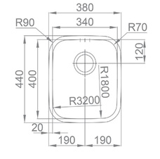 Kuchyňský dřez BRASILIA 380 univerzální montáž 340 x 400 x 200mm - 905110_01.jpg