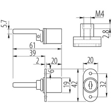 Zámek čelní CC 20 (sada) - nikl - 710603_02.jpg