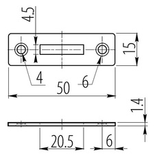 Zámek na dvě skla DS60 - nikl - 710615_01.jpg