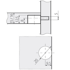 Excentrické kování 20 mm hnědý + kolík  6 x7 mm (bal. 50 ks) - 7510203_02.jpg