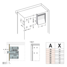 Rektifikační kování pro spodní skříňky CAMAR 807 - sada Levá + pravá včetně závěs. plechů a bílých krytek - 7104388_03.jpg