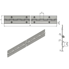 Pianový závěs - 32 x 3500 mm - pomosaz - 01396_01.jpg