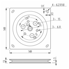 Točna pod TV kovová 150 x 150 mm - 710582_01.jpg