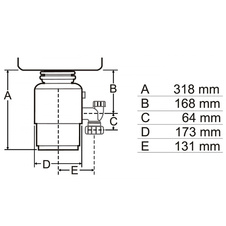Drtič odpadu M56 Standard-ISE, s pneu. spínačem/chrom - 513451_01.jpg