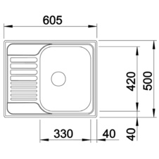 Kuchyňský dřez TIPO 45 S Mini nerez kartáčovaný - 516053_01.jpg