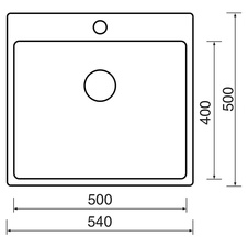 Kuchyňský dřez BLOCKER 550 V 1 mm kartáčovaný nerezový - 905181_01.jpg