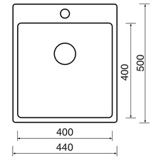 Kuchyňský dřez BLOCKER 450 V 1 mm kartáčovaný nerezový - 905180_01.jpg