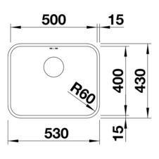Kuchyňský dřez pod desku SUPRA 500-U nerez kartáčovaný - 518206_02.jpg
