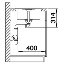 Dřez vestavný FAVUM 45 S aluminium - 524228_02.jpg