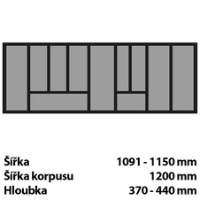 Příborníková vložka OrgaTray 440 Š1091-1150mm/ H 370-440mm antracit - 9194991_02.jpg