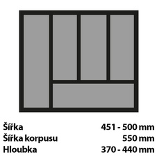 Příborníková vložka OrgaTray 440, Š 451-500mm/H 370-440mm antracit - 9194985_02.jpg