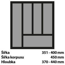 Příborníková vložka OrgaTray 440, Š 351-400mm/H 370-440mm antracit - 9194983_02.jpg