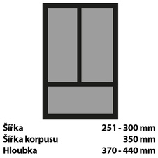 Příborníková vložka OrgaTray 440, Š 251-300mm/H 370-440mm antracit - 9194981_02.jpg