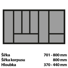 Příborníková vložka OrgaTray 440, Š 701-800mm/H 370-440mm bílá - 9194957_02.jpg