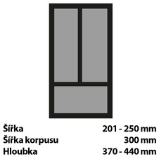 Příborníková vložka OrgaTray 440, Š 201-250mm/H 370-440mm bílá - 9194949_02.jpg