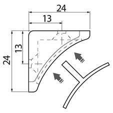 Úhelník dvojitý 24 x 44 mm bílý - 990142_02.jpg