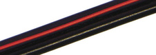 Kabel 2x0,50mm2, černý s červenou linkou, metráž (max.9A)