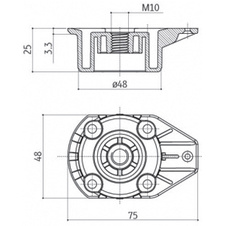 Nožka rektifikační plastová rozebíratelná 60 mm černá - 710925_02.jpg