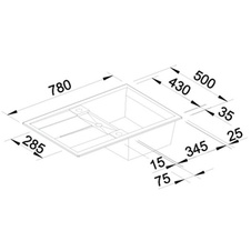 Dřez vestavný METRA 45 S perlově šedá - 520567_01.jpg