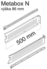 Metabox M částečný výsuv délka 500mm krémově bílá - 320m5000c_01.jpg