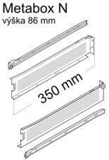 Metabox M částečný výsuv délka 350mm krémově bílá - 320m3500c_01.jpg