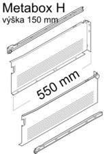 Metabox H částečný výsuv délka 550mm krémově bílá - 320h5500c_01.jpg