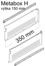 Metabox H částečný výsuv délka 350mm krémově bílá - 320h3500c_01.jpg