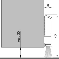 Prahová lišta PDS- B - ZK samolepící  boční plastová buk - 15033_01.jpg