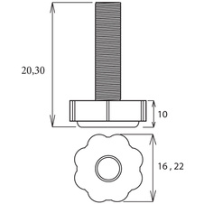 Stavěcí nožka velká M8 X 38 mm - 12400_01.jpg