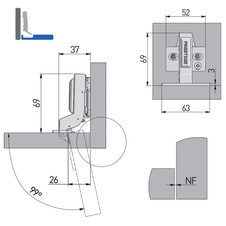 Závěs 3D GTV hydraulický 110° vložený - klipový Prestige s 3D podložkou - 7104032_02.jpg