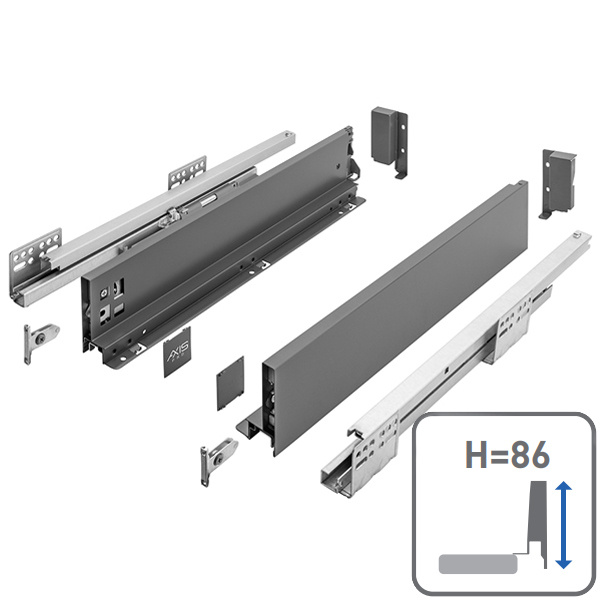 Zásuvka Axis Pro  l- 500mm  antracit - nízká H86 - 7261205.jpg