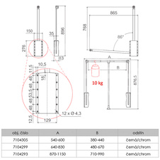 Výklopný věšák LEVEL 60/83cm černá/chrom - nosnost  10kg - 7104299_01.jpg